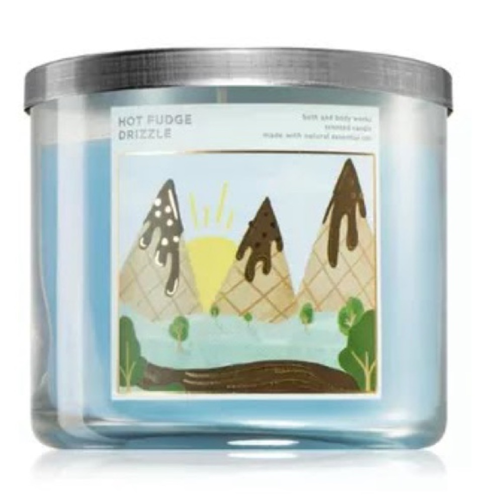 🆕 HOT FUDGE DRIZZLE - Bath & Body Works - 3 Wick Candle Chocolate Dessert RARE